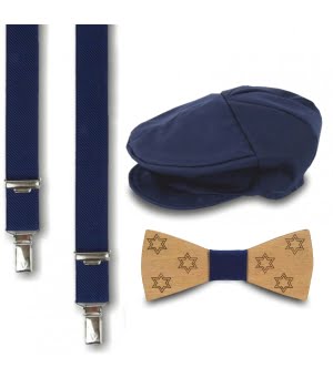 Σετ Τραγιάσκα, Τιράντες & Παπιγιόν Alonso Μπλε