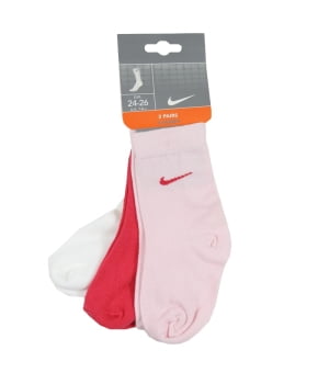 Σετ 3τμχ Κάλτσες Μονόχρωμες Παιδικές Ροζ