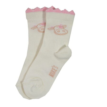 Καλτσάκι Βρεφικό Εκρού Ροζ 6-12μ