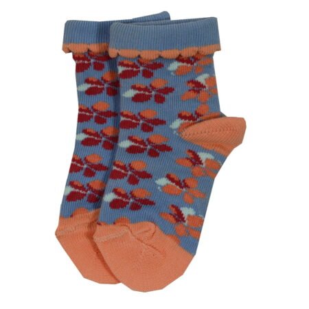 Καλτσάκι Βρεφικό/Παιδικό Ραφ/Πορτοκαλί Λουλουδάκια