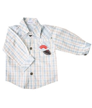 Βρεφικό Πουκάμισο Καρώ Σιέλ