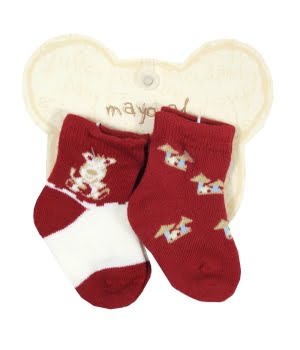 Σετ 2 Βρεφικά Καλτσάκια Κόκκινα