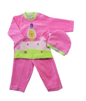 Βρεφικό Σετ Βελουτέ Ροζ