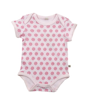 Κορμάκι Κοντομάνικο Ροζ Μαργαρίτες