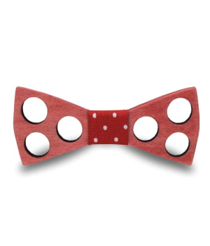 Ξύλινο Παπιγιόν Red Panama με Ύφασμα Σχέδια Κόκκινο