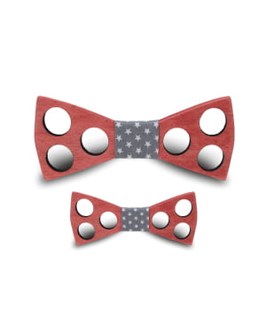 Σετ Ξύλινα Παπιγιόν Ανδρικό & Παιδικό Panama Κόκκινο