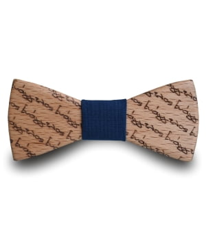 Ξύλινο Παπιγιόν Παιδικό Με Χαραγμένο Όνομα Μπλε