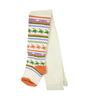 Καλσόν Χοντρό Εκρού Ζακάρ Πορτοκαλί/Πράσινο