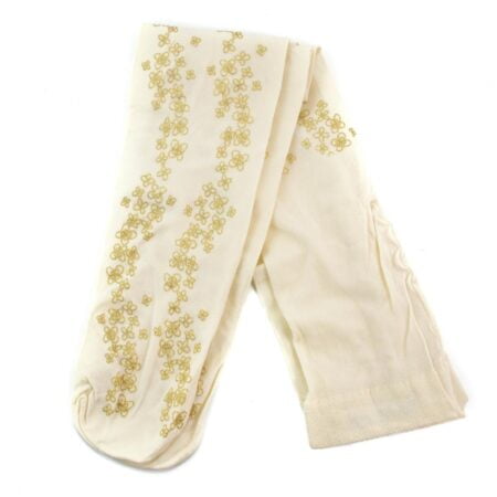 Καλσόν Εκρού Χρυσά Λουλουδάκια