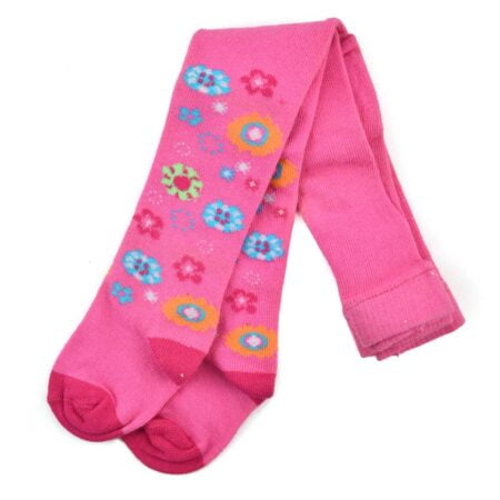 Βρεφικό Καλσόν Ροζ με Λουλουδάκια