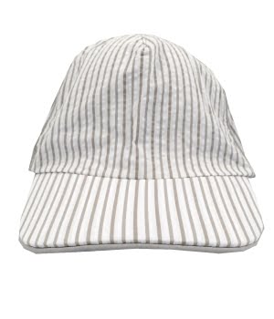 Καπέλο με Γείσο Ριγέ Μπεζ