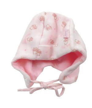 Σκουφάκι Βελουτέ Νεογέννητου Ροζ