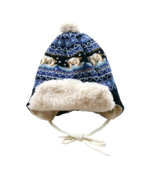 Σκουφάκι Πλεκτό Αρκουδάκια Μπλε