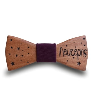 Ξύλινο Παπιγιόν Παιδικό Με Χαραγμένο Όνομα Μπορντό