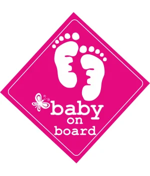 Baby On Board Feet Ροζ