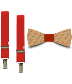 Παπιγιόν Παιδικό & Τιράντες Thiseus Κόκκινες