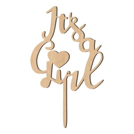 Ξύλινο Τόπερ για Τούρτα Its a Girl - Image 2