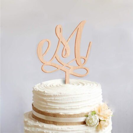 Ξύλινο Τόπερ για Τούρτα Μονόγραμμα