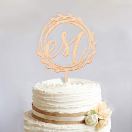 Ξύλινο Τόπερ για Τούρτα με Μονόγραμμα