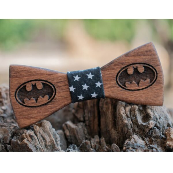 Παιδικό Ξύλινο Παπιγιόν Batman Μαύρο - Image 2