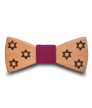 Ξύλινο Παπιγιόν Παιδικό Αστέρια Κόκκινο