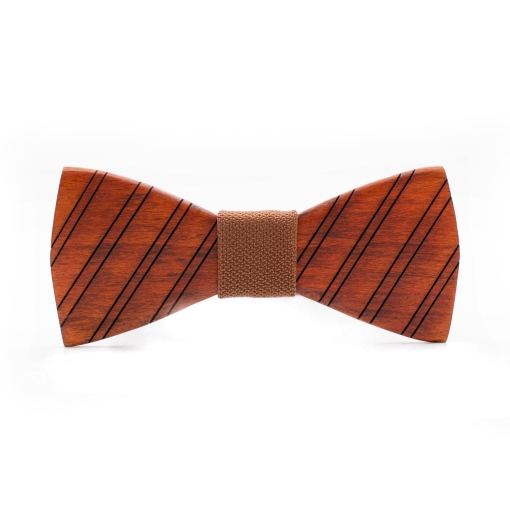 Ανδρικό Ξύλινο Παπιγιόν Stripes - Image 2