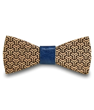 Ξύλινο Παπιγιόν Παιδικό Illusions Με Δέρμα Μπλε