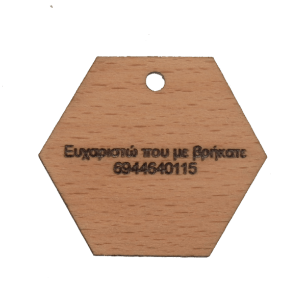 Ξύλινη Ταυτότητα Κατοικιδίου Πολύγωνο - Image 2