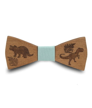 Ξύλινο Παπιγιόν Παιδικό Δινόσαυροι Μέντα