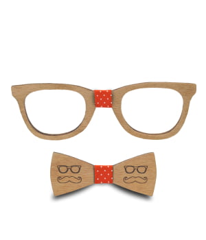 Σετ Ξύλινα Παπιγιόν Ανδρικό & Παιδικό Γυαλιά