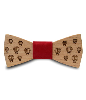 Ξύλινο Παπιγιόν Παιδικό Αερόστατα Κόκκινο