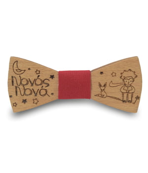 Ξύλινο Παπιγιόν Παιδικό Με Χαραγμένο Μήνυμα Κόκκινο