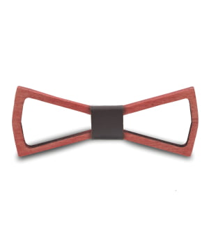 Ξύλινο Παπιγιόν Παιδικό Angel Rustic Κόκκινο με Δέρμα PU