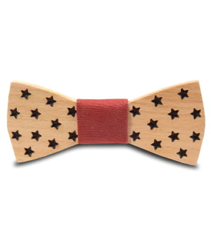 Ξύλινο Παπιγιόν Παιδικό Αστέρια Petit Κόκκινο