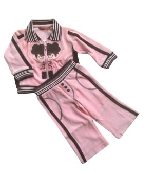 Σετ Φόρμας Βελουτέ Ροζ