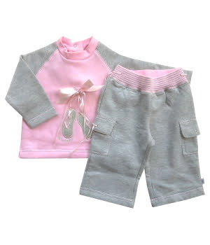 Βρεφικό Σετάκι Ροζ με Φιόγκους