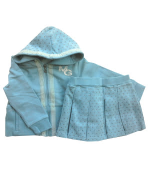 Σετ Φούτερ Ζακέτα με Φουστίτσα Γαλάζιο