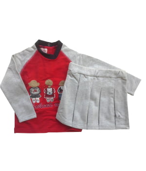 Σετ Φούτερ με Φουστίτσα Κόκκινο