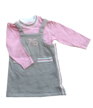 Παιδικό Σετ Φόρεμα & Μπλουζάκι Ροζ Φούτερ