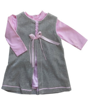 Φορεματάκι Βελουτέ με Μπλουζάκι Γκρι