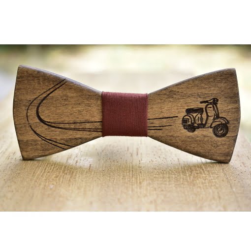 Ανδρικό Ξύλινο Παπιγιόν Vespa - Image 2