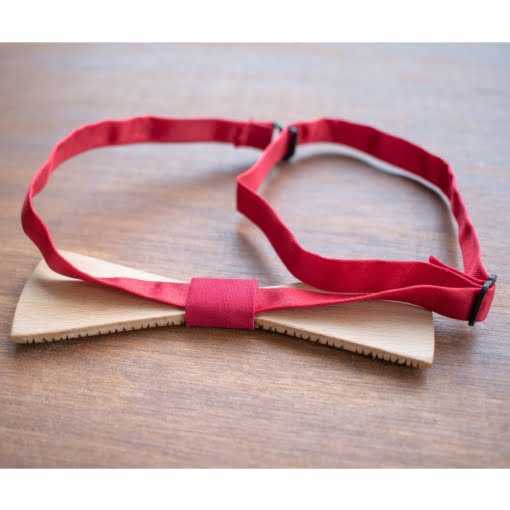 Ανδρικό Ξύλινο Παπιγιόν Ρόμβος Μπορντώ Slim Line - Image 4