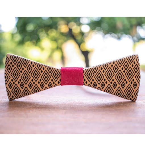 Ανδρικό Ξύλινο Παπιγιόν Ρόμβος Μπορντώ Slim Line - Image 5