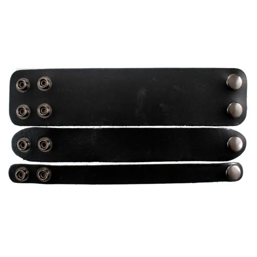 Βραχιόλι Δερμάτινο Στενό Μαύρο - Image 2