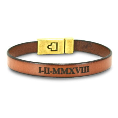 Δερμάτινο Βραχιόλι με Χαραγμένη Ημερομηνία