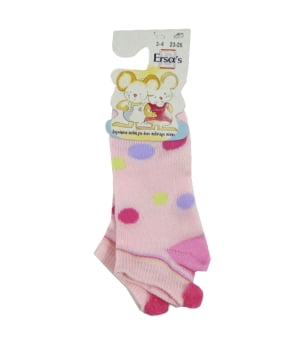 Βρεφικό Κοντό Καλτσάκι με Πομ Πομ Ροζ
