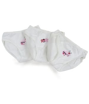 Σετ 3 Βαμβακερά Σλιπ Rock Λευκό