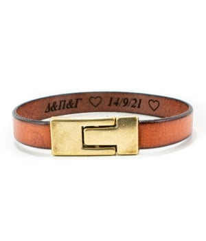 Δερμάτινο Βραχιόλι Με Χαραγμένο Όνομα