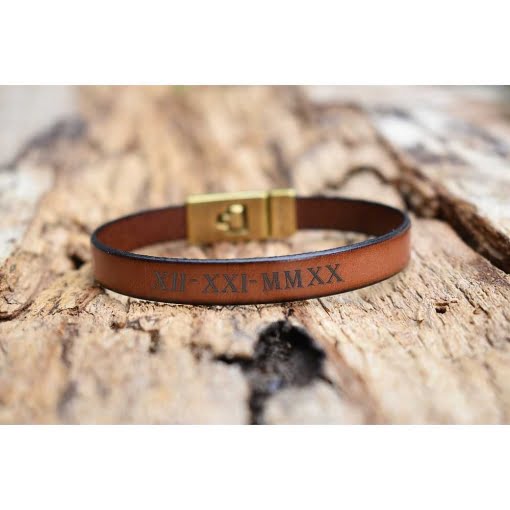 Δερμάτινο Βραχιόλι με Χαραγμένη Ημερομηνία - Image 2