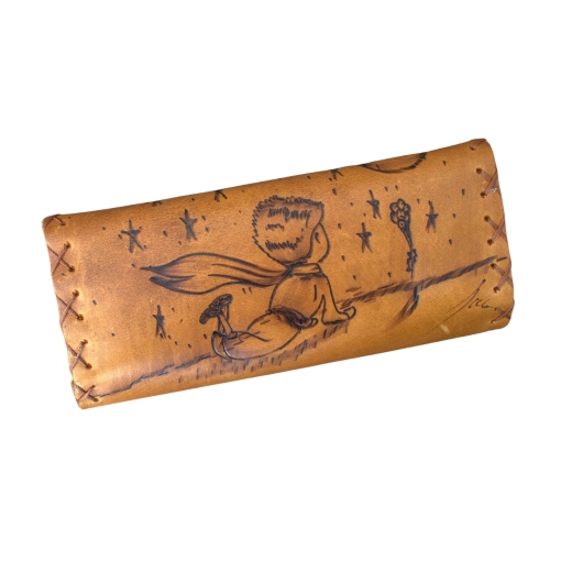 Καπνοθήκη Χειροποίητη Δερμάτινη Πυρογραφία Μικρός Πρίγκιπας - Image 2